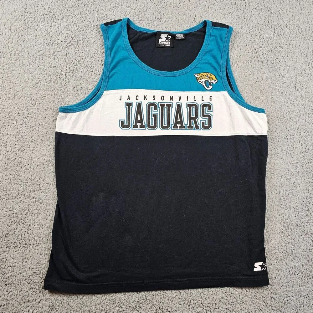 Jacksonville Jaguars Tank Top Mens XL Starter Black Label Colorblock NFL Casual